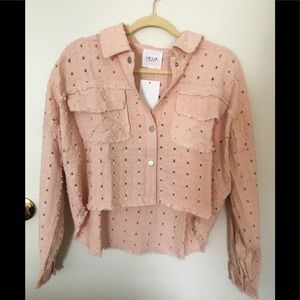 BRAND NEW Shop Zoco Pink Cropped Denim Jacket: S